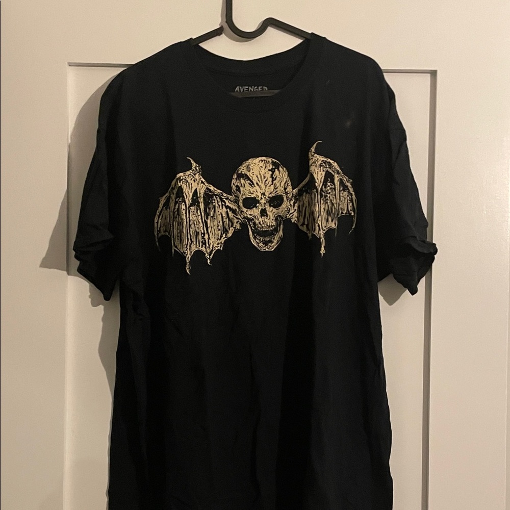 Avenged Sevenfold Black Skull Wing Graphic Tee NORTH AMERICAN TOUR 2023